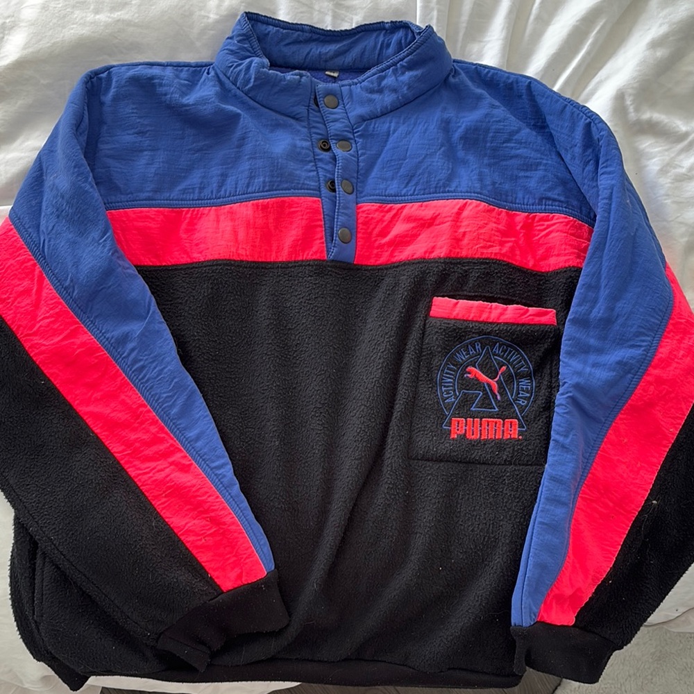 Puma Black and Blue Jacket with Red Highlights